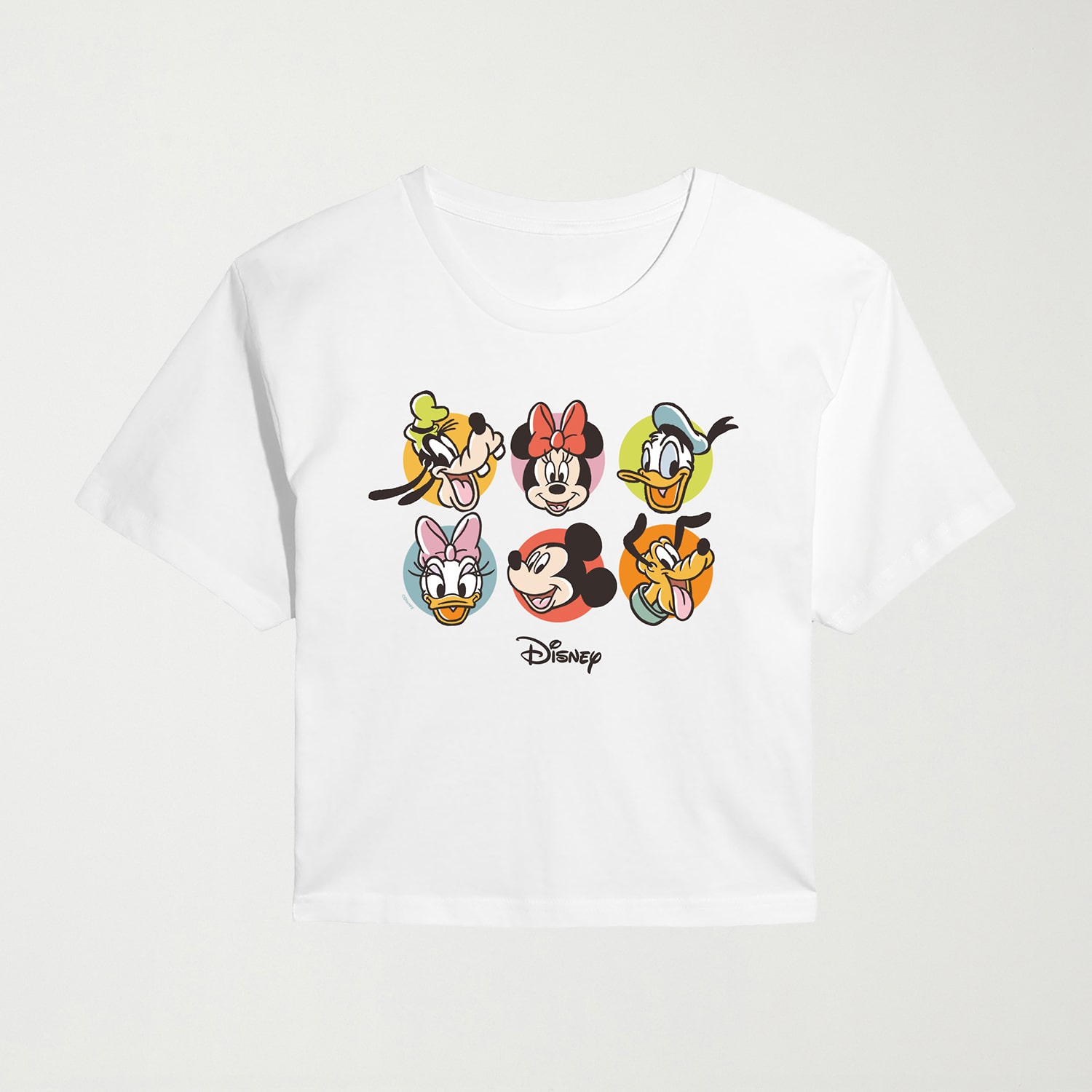 Disney Heads Womens Juniors Crew Neck Short Sleeve Classic Fit Graphic T-Shirt