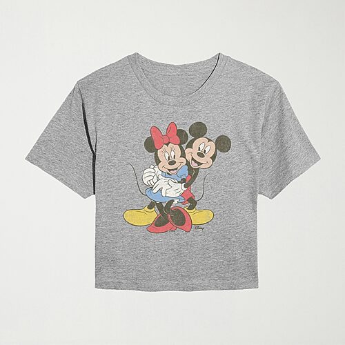Air Waves Hug Womens Juniors Crew Neck Short Sleeve Classic Fit Graphic T-shirt In Gray