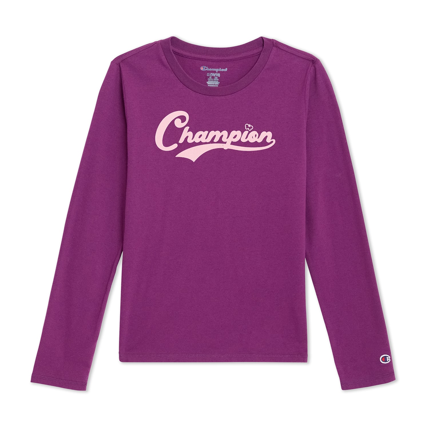 Champion Big Kid Girls Crew Neck Long Sleeve Classic Fit Graphic T-Shirt