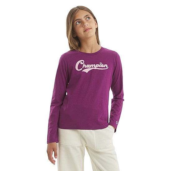 Champion Big Kid Girls Crew Neck Long Sleeve Classic Fit Graphic T-Shirt