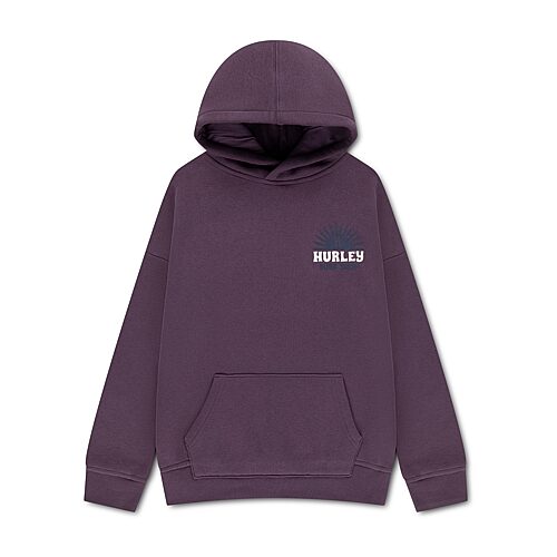 Hurley Big Kid Boys Long Sleeve Fleece Hoodie In Purple