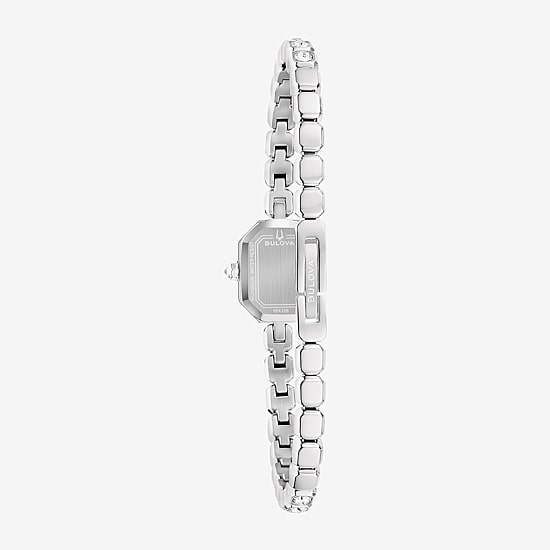 Bulova Box Set Bul Crystal Womens Silver Tone Stainless Steel 2-pc. Watch Boxed Set 96x168