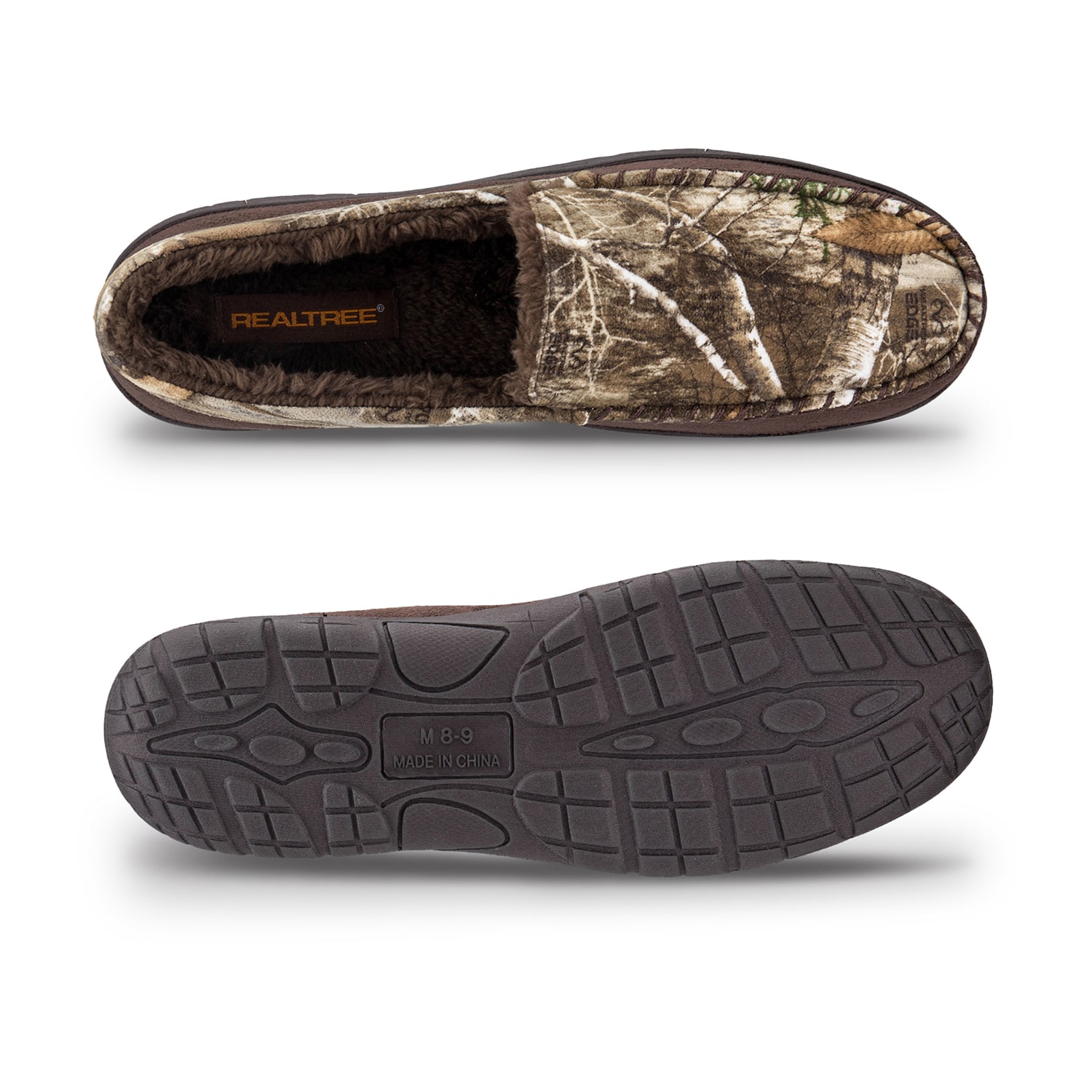 Realtree Camo Sherpa Moc Mens Moccasin Slippers