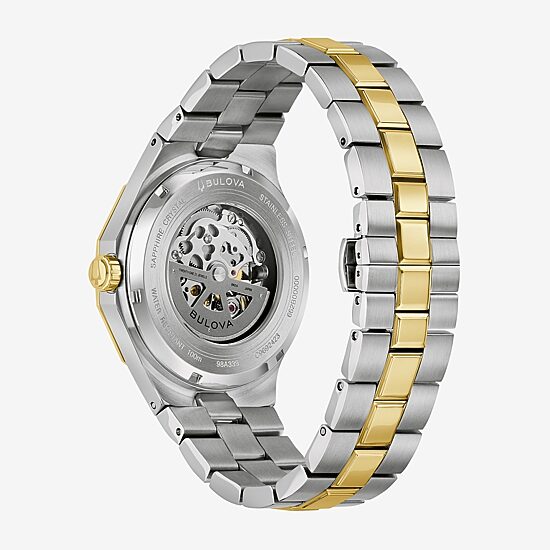 Bulova Prestige Mens Automatic Two Tone Stainless Steel Bracelet Watch 98a339
