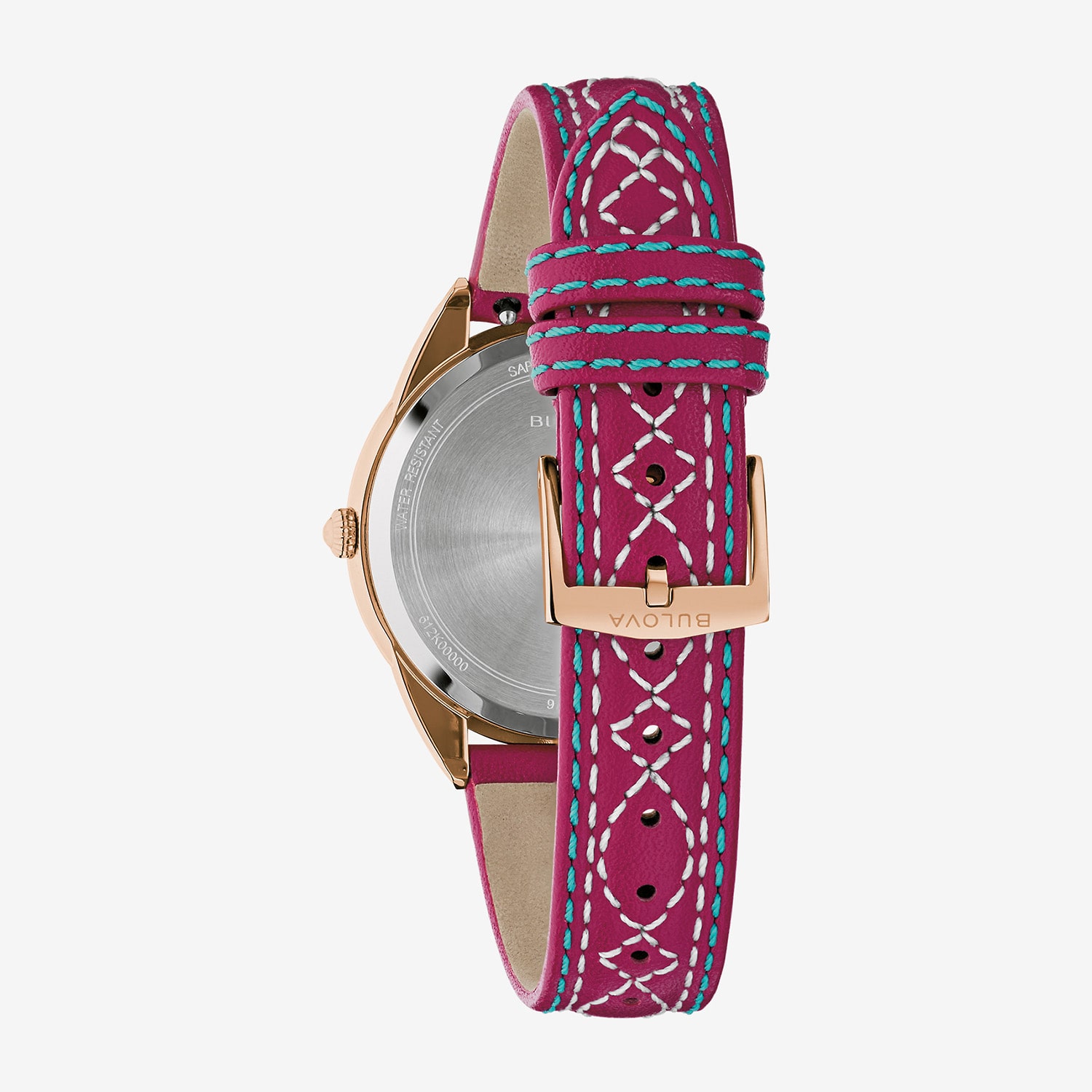 Bulova Sutton Womens Red Leather Strap Watch 97l204