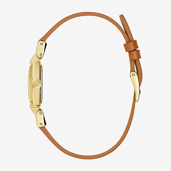 Bulova Goddess Of Time Womens Brown Leather Strap Watch 97l202