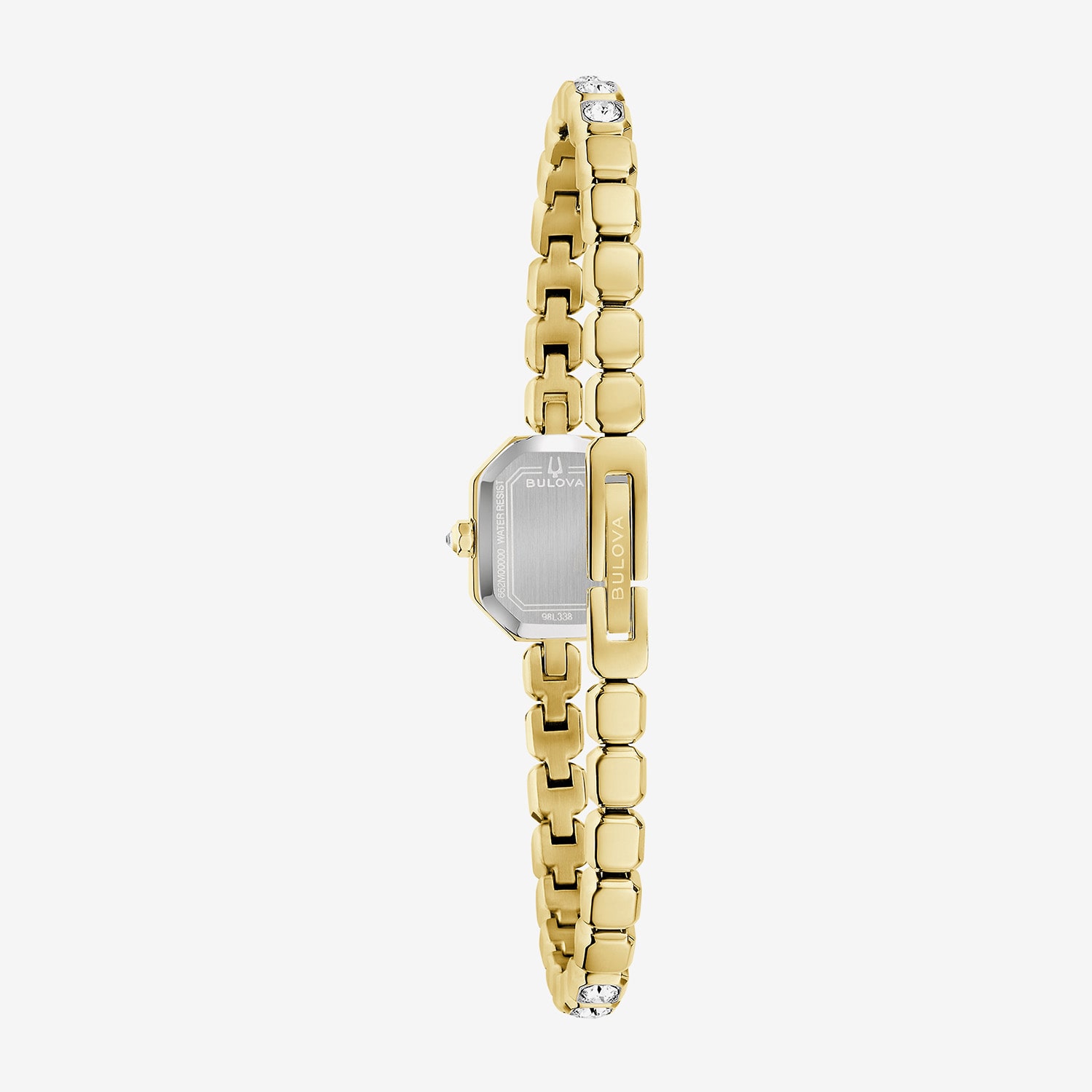 Bulova Box Set Bul Crystal Womens Gold Tone Stainless Steel 2-pc. Watch Boxed Set 98x143