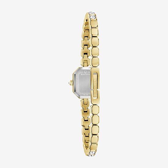 Bulova Box Set Bul Crystal Womens Gold Tone Stainless Steel 2-pc. Watch Boxed Set 98x143
