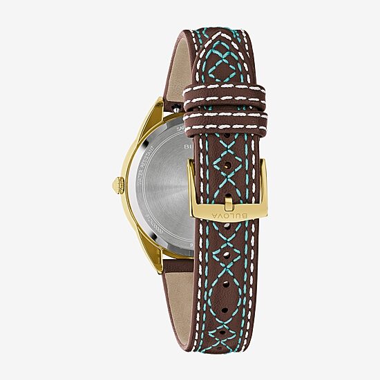 Bulova Sutton Womens Brown Leather Strap Watch 97l203