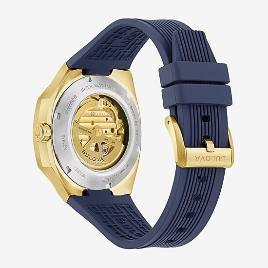 Bulova Surveyor Lp Mens Automatic Blue Strap Watch 97a205