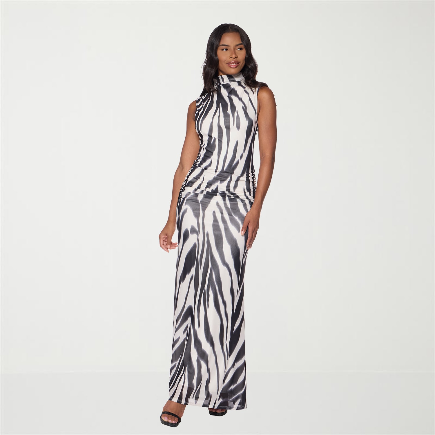 Premier Amour Womens Mock Neck Sleeveless Maxi Dress