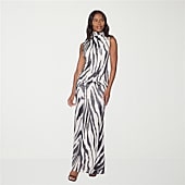 Premier Amour Womens Mock Neck Sleeveless Maxi Dress