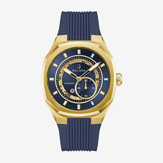 Bulova Surveyor Lp Mens Automatic Blue Strap Watch 97a205