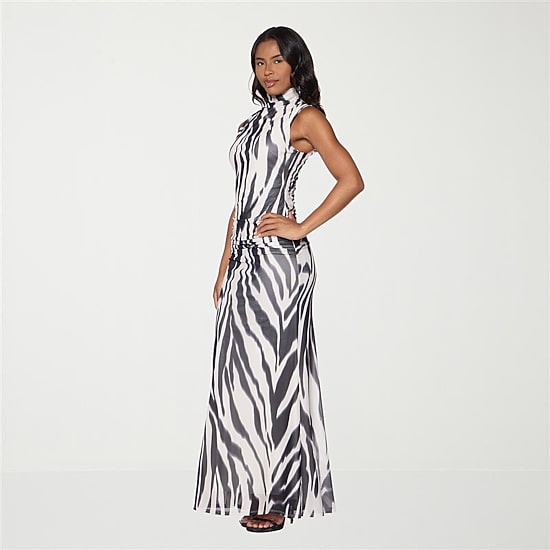 Premier Amour Womens Mock Neck Sleeveless Maxi Dress