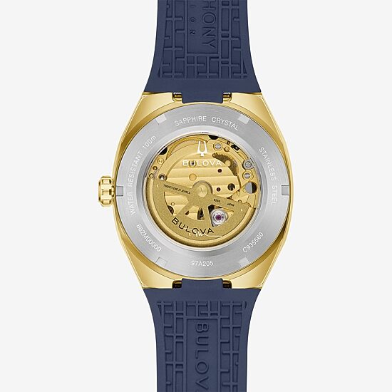 Bulova Surveyor Lp Mens Automatic Blue Strap Watch 97a205