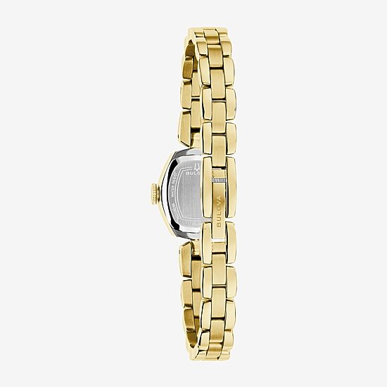 Bulova Goddess Of Time Womens Gold Tone Stainless Steel Bracelet Watch 97l201