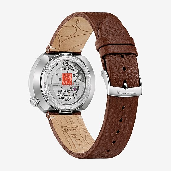 Bulova David And Gladys Wright House Mens Automatic Brown Leather