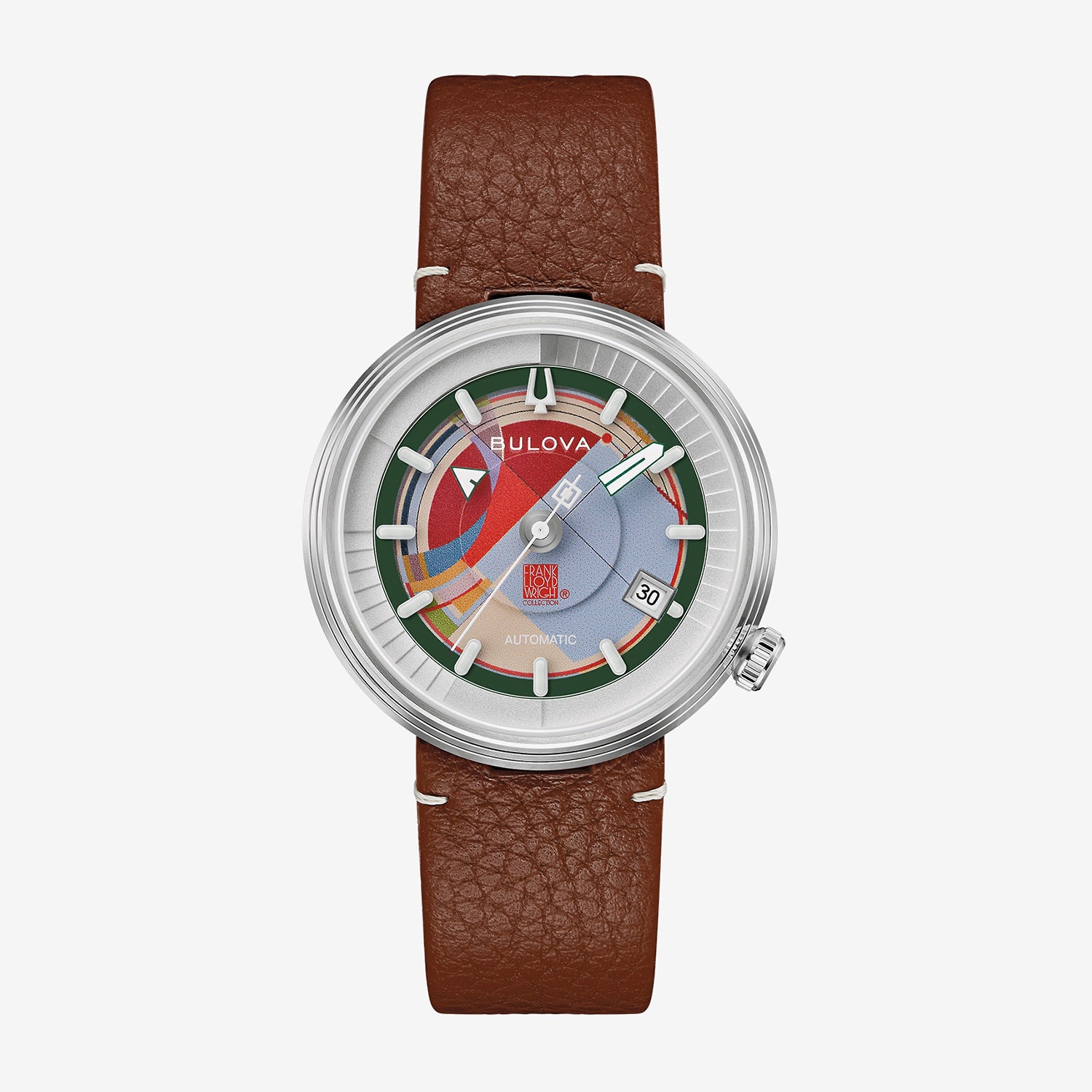 Bulova David And Gladys Wright House Mens Automatic Brown Leather