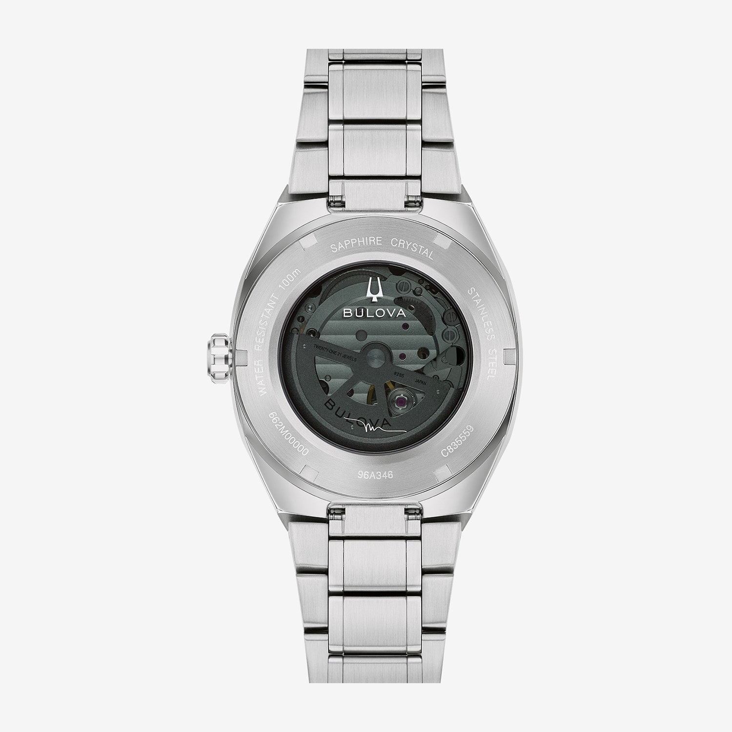 Bulova Surveyor Lp Mens Automatic Silver Tone Stainless Steel Bracelet Watch 96a346
