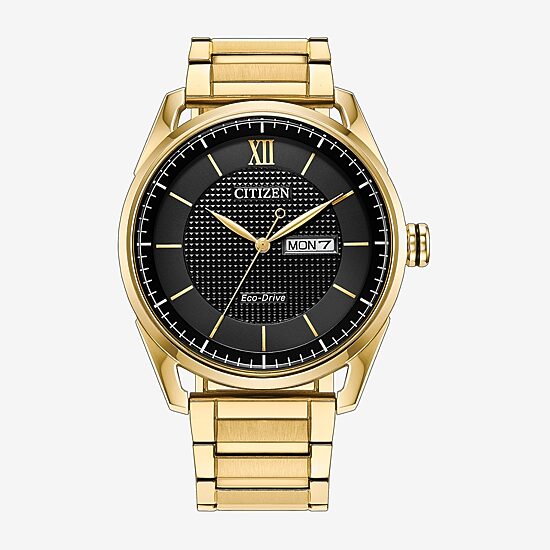 Citizen Classic Eco Mens Gold Tone Stainless Steel Bracelet Watch Aw0089-52e