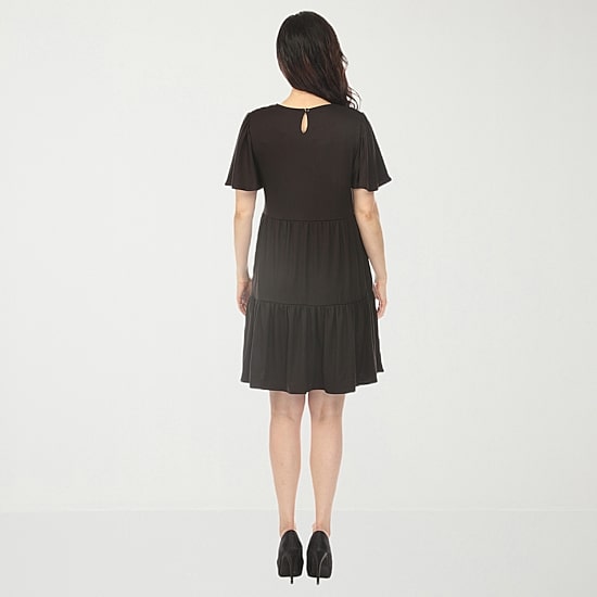 White Mark Womens Maternity V Neck Short Sleeve A-Line Dress