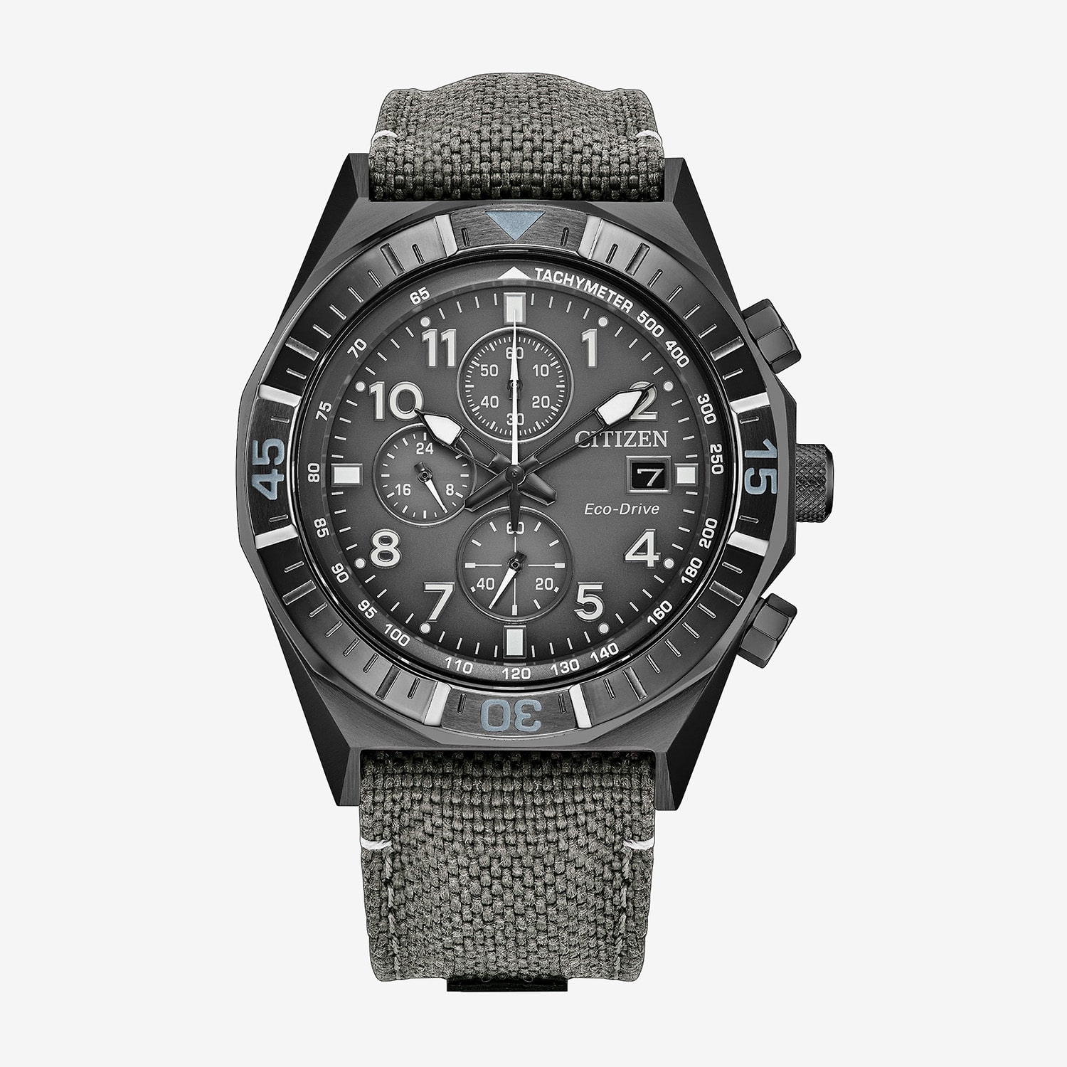Citizen Nighthawk Sport Casual Mens Chronograph Gray Strap Watch Ca0897-04h