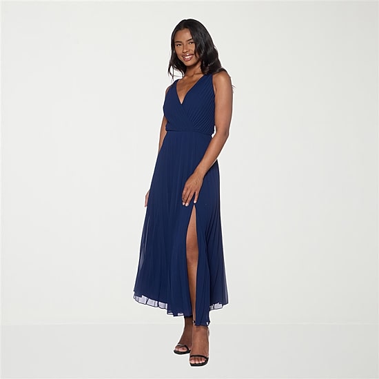 Premier Amour Womens V Neck Sleeveless Evening Gown