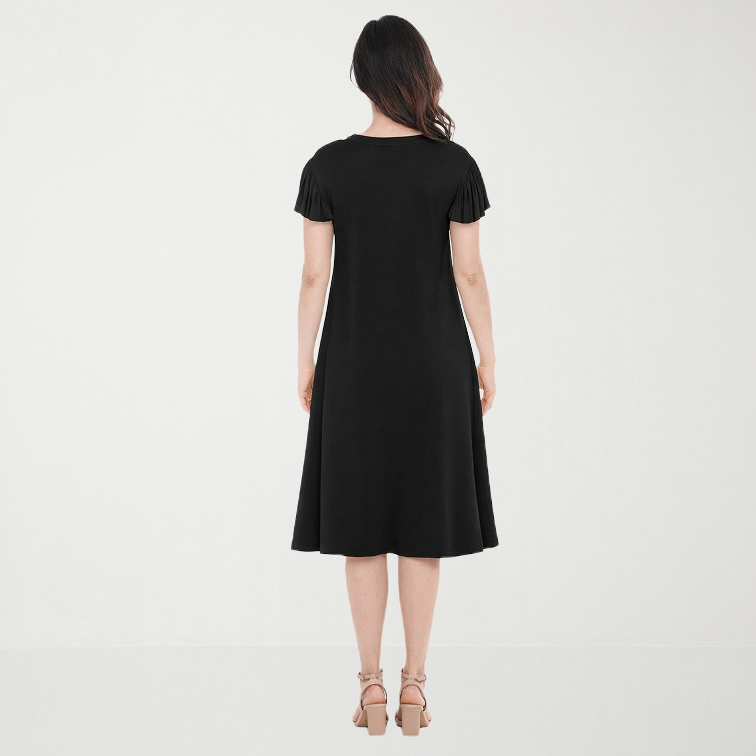 White Mark Maternity Womens V Neck Short Sleeve Shift Dress