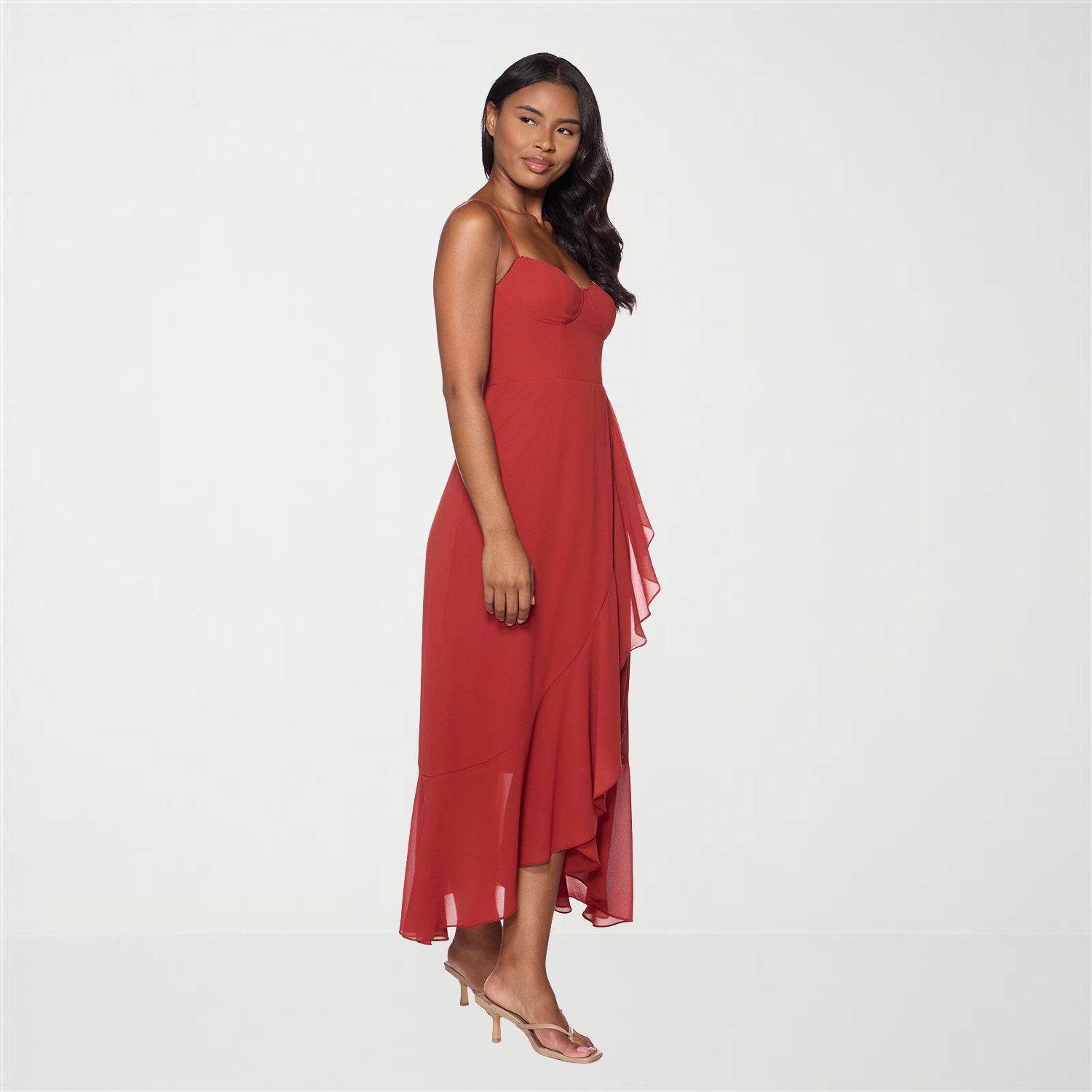 Premier Amour Womens Sweetheart Neck Sleeveless Spaghetti Straps Maxi Dress