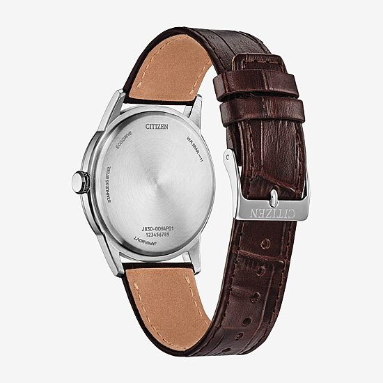 Citizen Rolan Unisex Adult Brown Leather Strap Watch Fe7130-10d