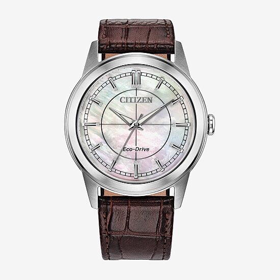 Citizen Rolan Unisex Adult Brown Leather Strap Watch Fe7130-10d