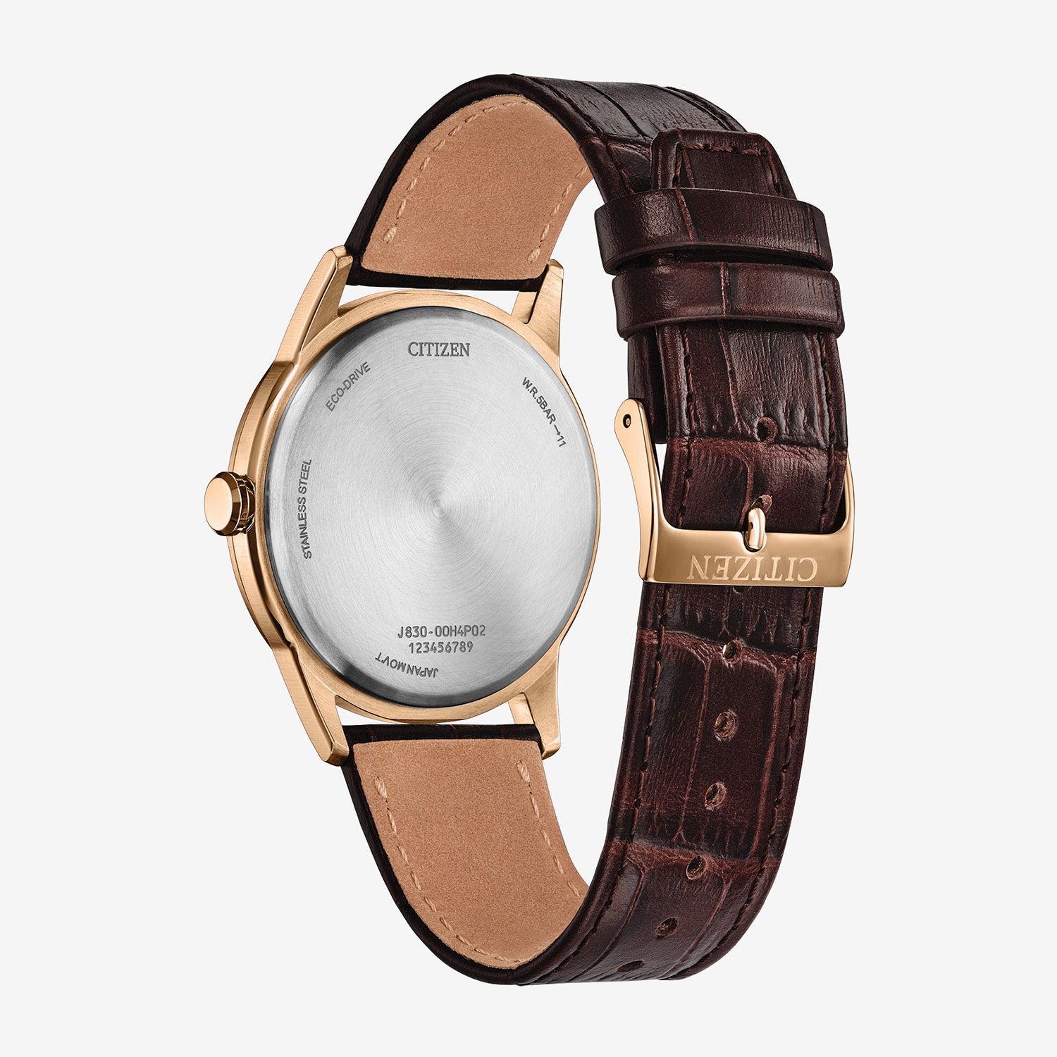 Citizen Rolan Mens Brown Leather Strap Watch Aw2113-16x