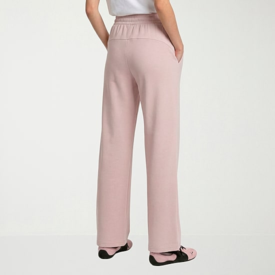 PUMA Womens Wide Leg Mid Rise Regular Fit Sweatpant