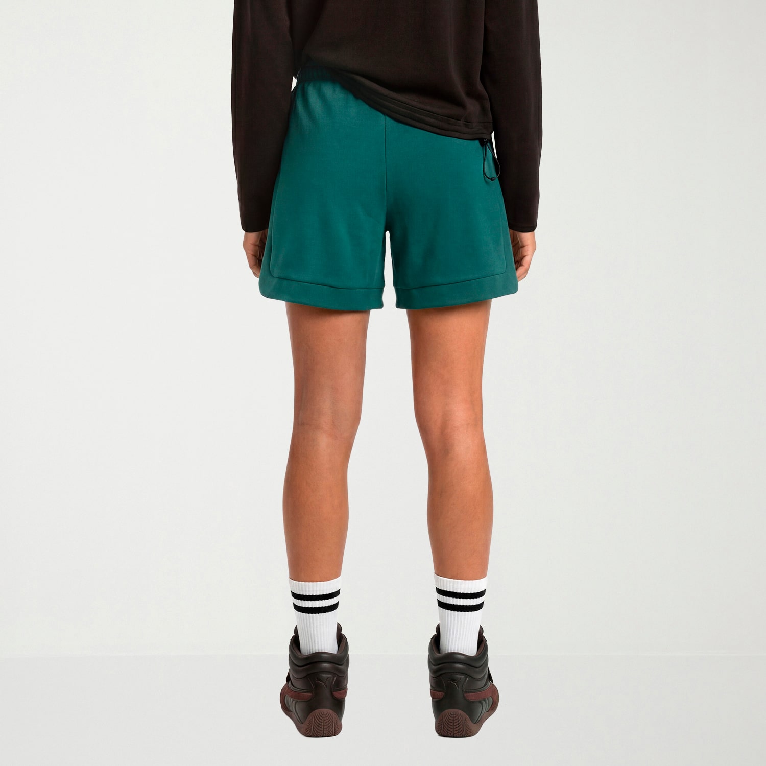 PUMA Womens 5" Mid Rise Drawstring Waist Active Pull-On Short