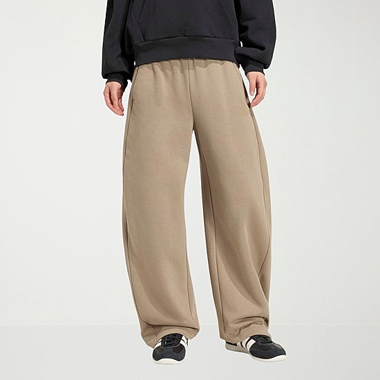 adidas Womens Barrel Leg Mid Rise Regular Fit Fleece Sweatpant