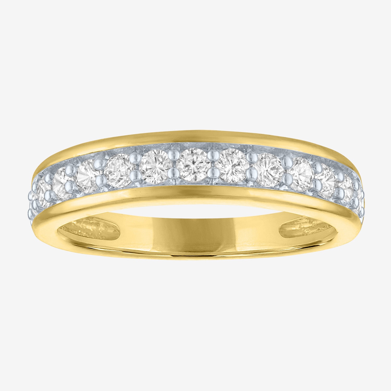 Bridal Addiction (E-F / Vs1-Vs2) Womens 2MM 1/2 CT. T.W. Lab Grown White Diamond 14K Gold Wedding Band