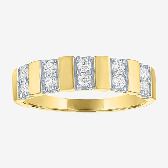 Bridal Addiction (E-F / Vs1-Vs2) Womens 1/4 CT. T.W. Lab Grown White Diamond 14K Gold Wedding Band