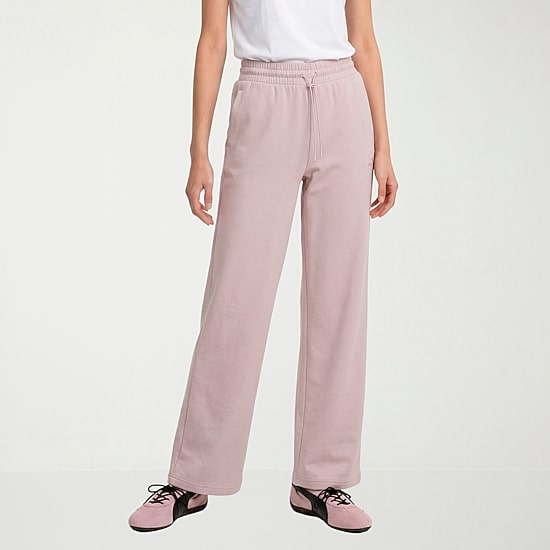 PUMA Womens Wide Leg Mid Rise Regular Fit Sweatpant
