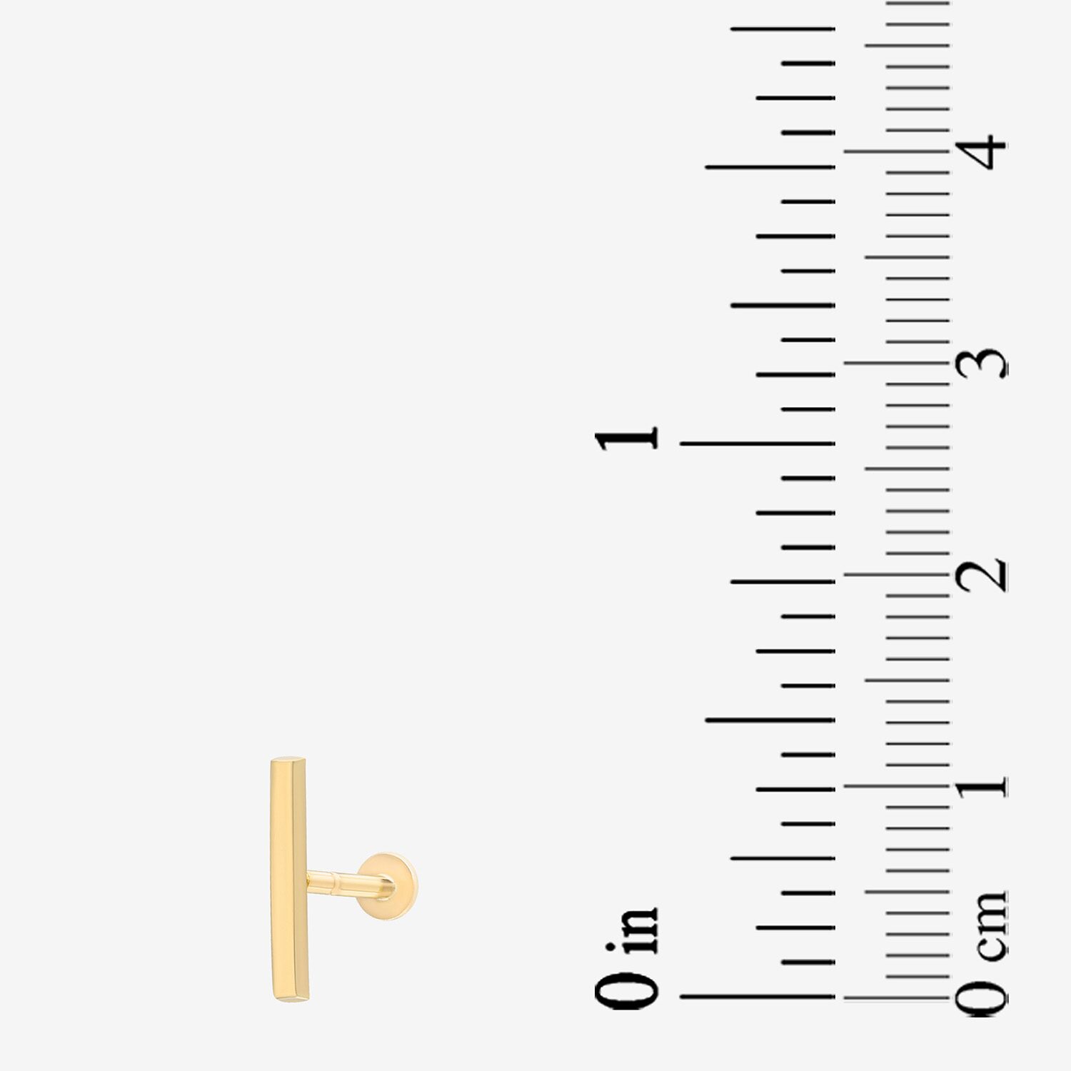 Gold Addiction Womens 10K Gold 5.2mm Bar Single Earring