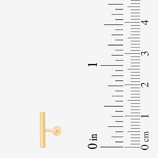Gold Addiction Womens 10K Gold 5.2mm Bar Single Earring