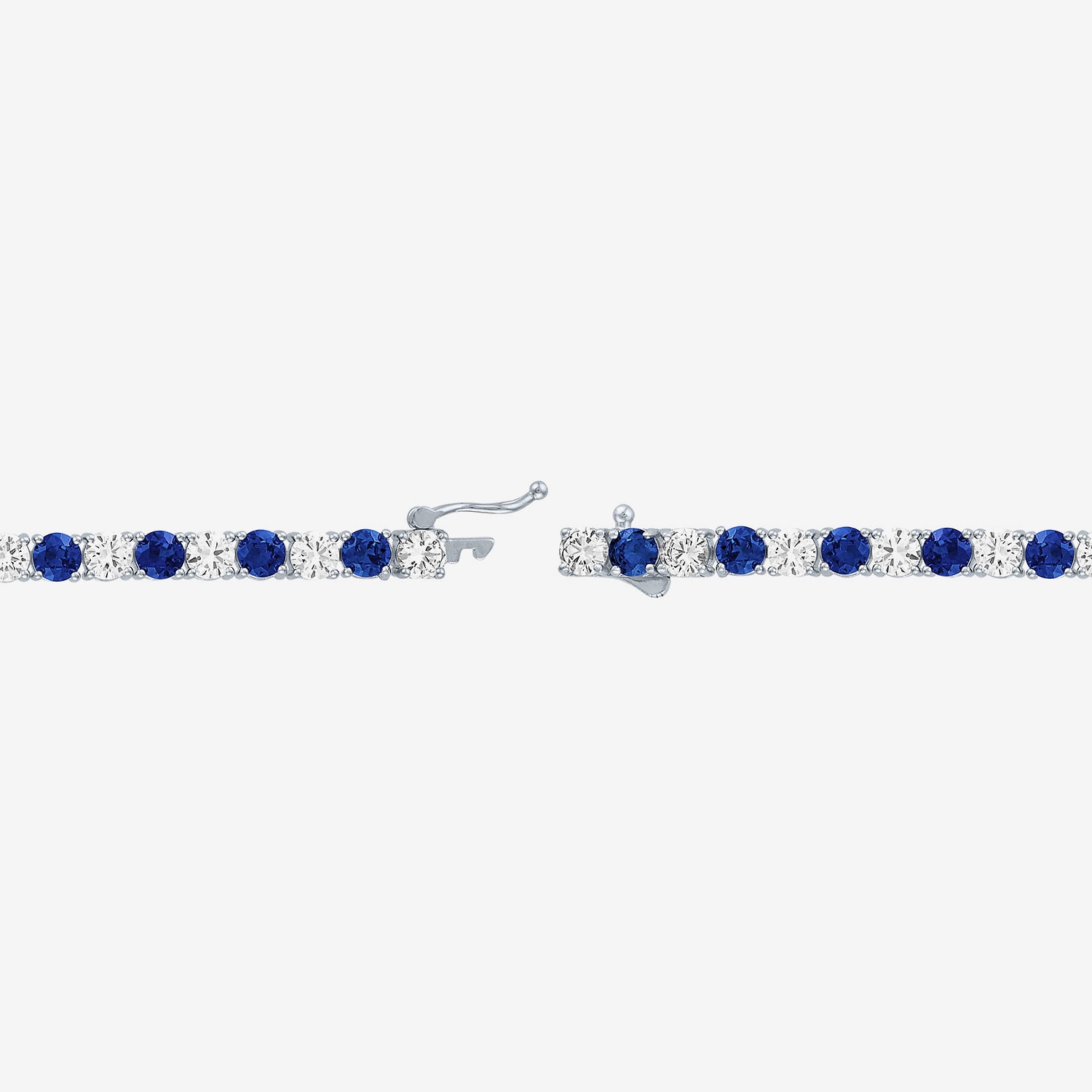 Womens Lab Created Blue Sapphire Pure Silver Over Brass 7.5 Inch Tennis Bracelet