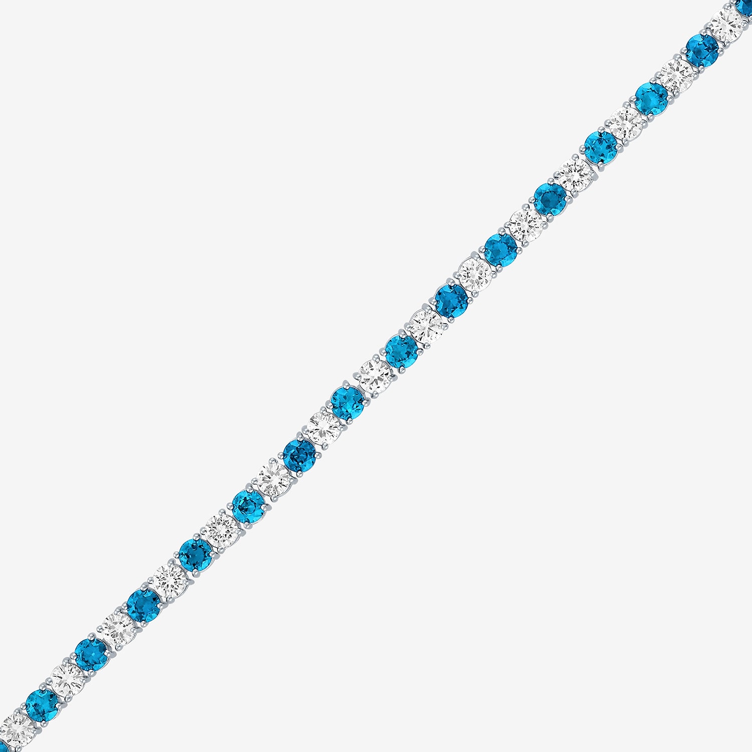 Womens Gemstone Pure Silver Over Brass 7.5 Inch Tennis Bracelet