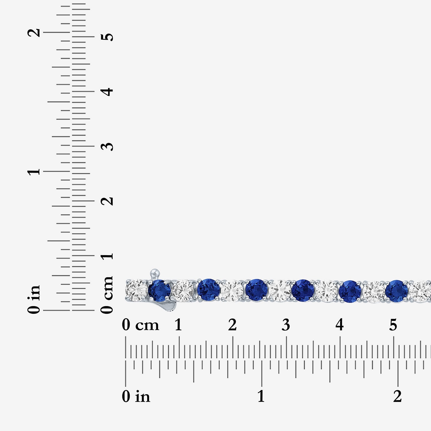 Womens Lab Created Blue Sapphire Pure Silver Over Brass 7.5 Inch Tennis Bracelet