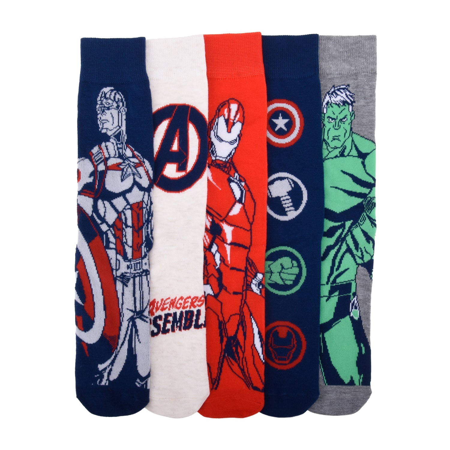 Mens 5 Pair Avengers Marvel Crew Socks