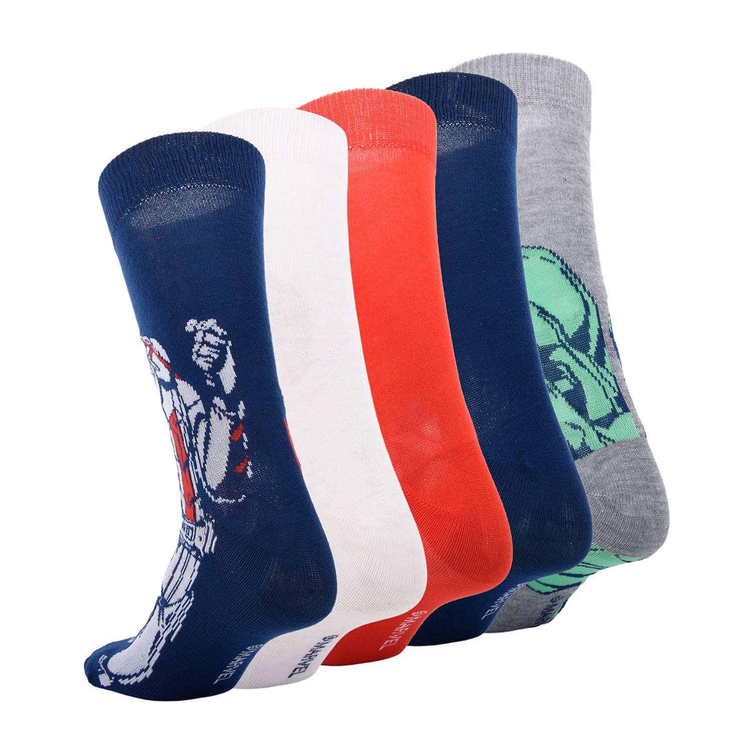 Mens 5 Pair Avengers Marvel Crew Socks