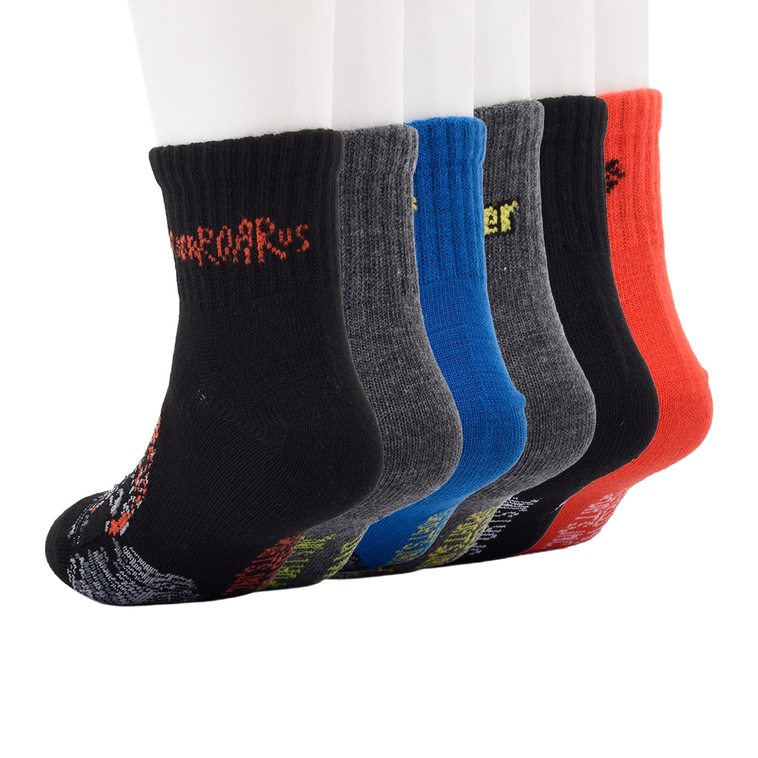 Little & Big Kid Boys 6 Pair Monster Jam Quarter Ankle Socks