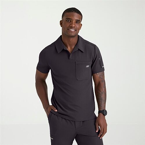 Skechers Skt305 Merit 3-Pocket Slim Fit Mens Big Short Sleeve Stretch Fabric Moisture Wicking Scrub Top, 5x-large, Gray
