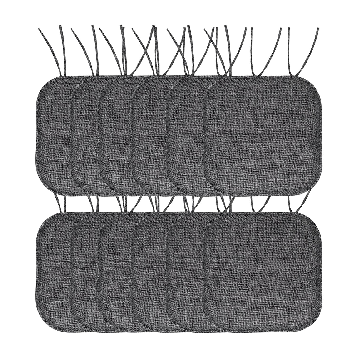Sweet Home Collection™ Herringbone Stitch Memory Foam Non-Slip 16" x Chair Cushion Pad with Ties