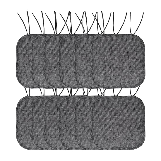 Sweet Home Collection™ Herringbone Stitch Memory Foam Non-Slip 16" x 16" Chair Cushion Pad with Ties