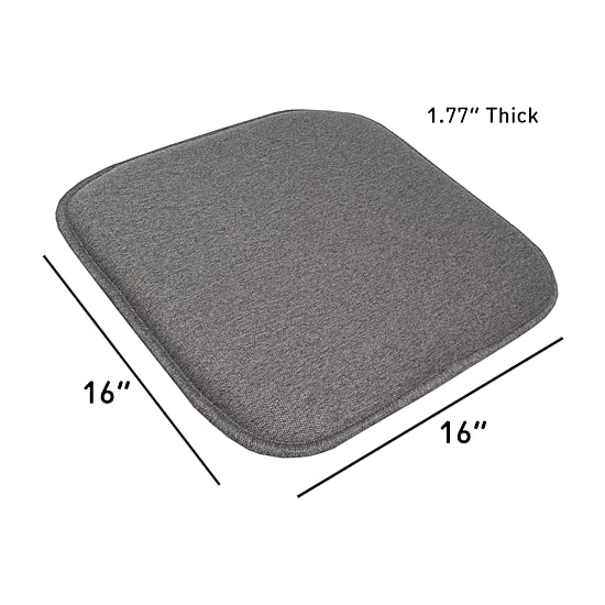Sweet Home Collection™ Charlotte Jacquard Memory Foam No Slip Back 16" x 16" Chair Pad Cushion